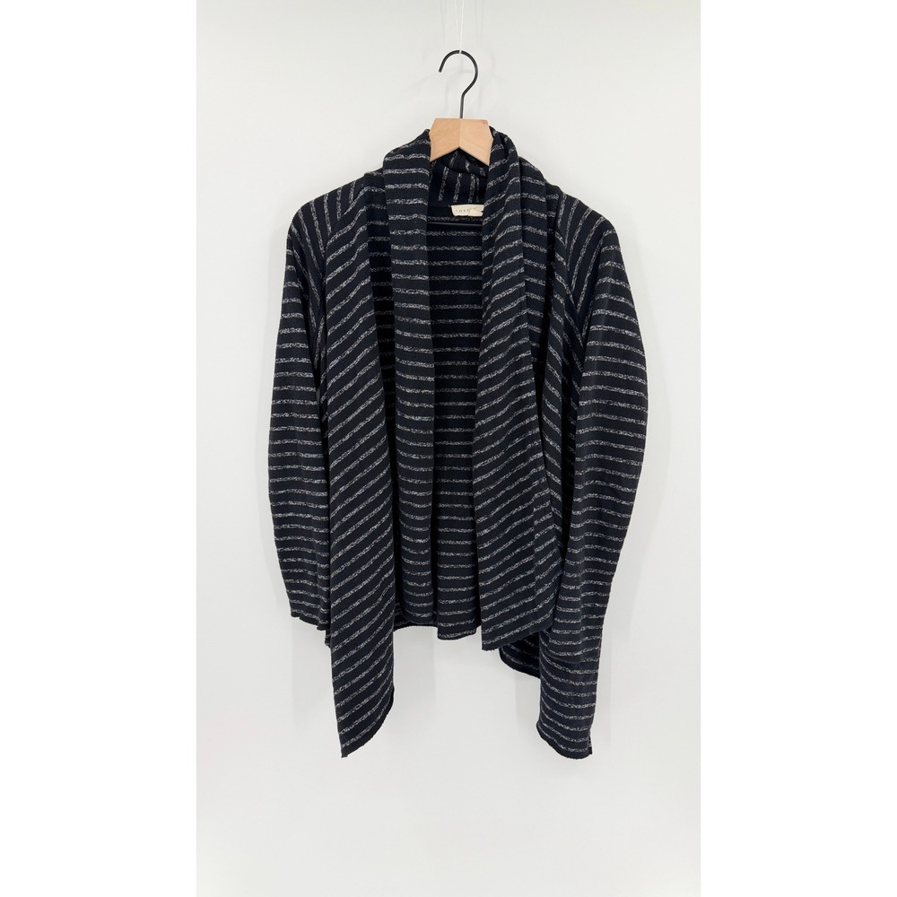 Lovestitch Open Front Draped Striped Cardigan M Normcore Minimalist Coastal